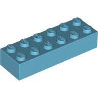 Lego kostka (kostička) 2x6, azurová střední (6022000)